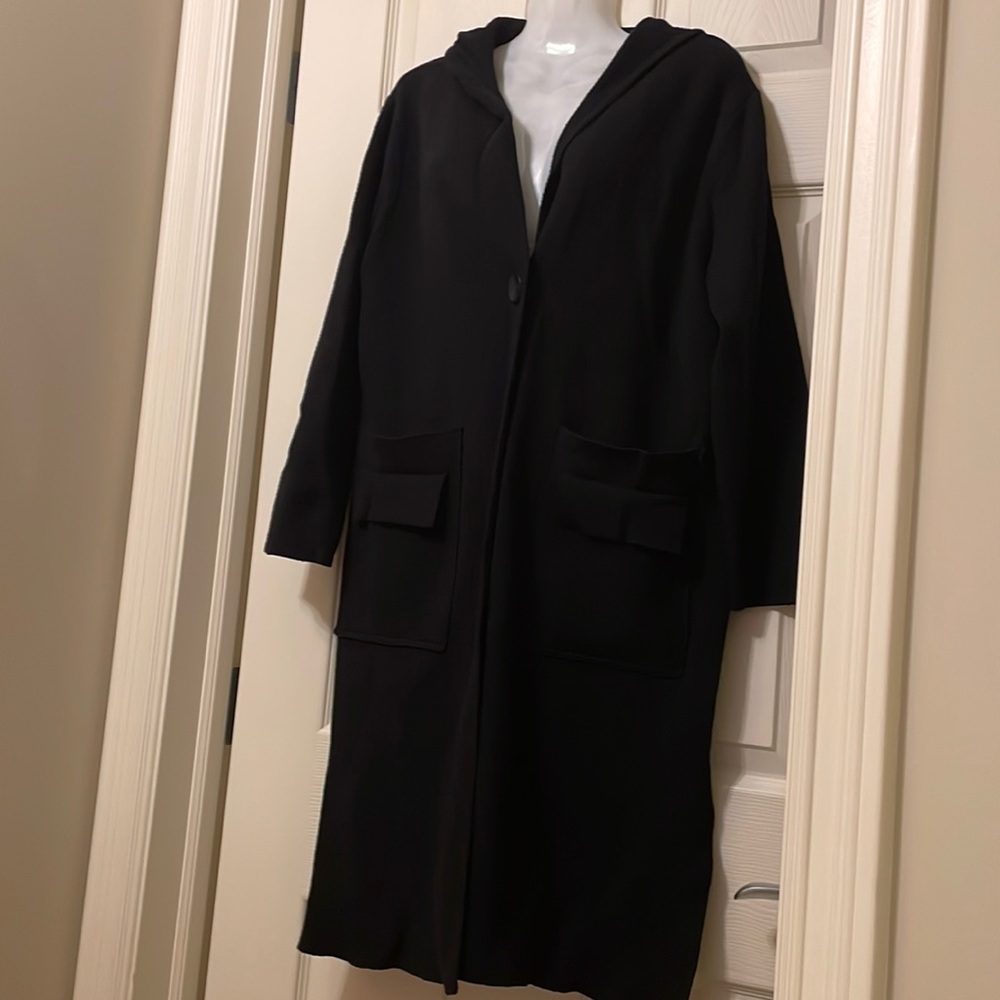 Hooded sweater cardigan